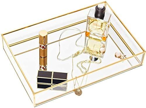 CHICHIC Gold Mirror Tray Jewelry Organizer Vanity Tray Jewelry Tray Perfume Tray Dresser Decorati... | Amazon (US)
