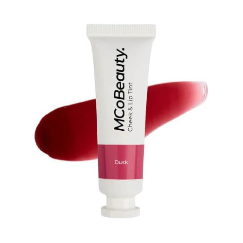 MCoBeauty Cheek and Lip Tint Dusk Cherry Red - Gel Cream Buildable Color Lip Stain and Blush for Women - Dewy Multi Use Tinted Lip Balm, Liquid Blush Makeup Vegan Cruelty Free - 0.34 oz | Amazon (US)