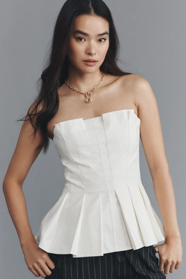 Reformation Ashlyn Strapless Pleated Top | Anthropologie (US)