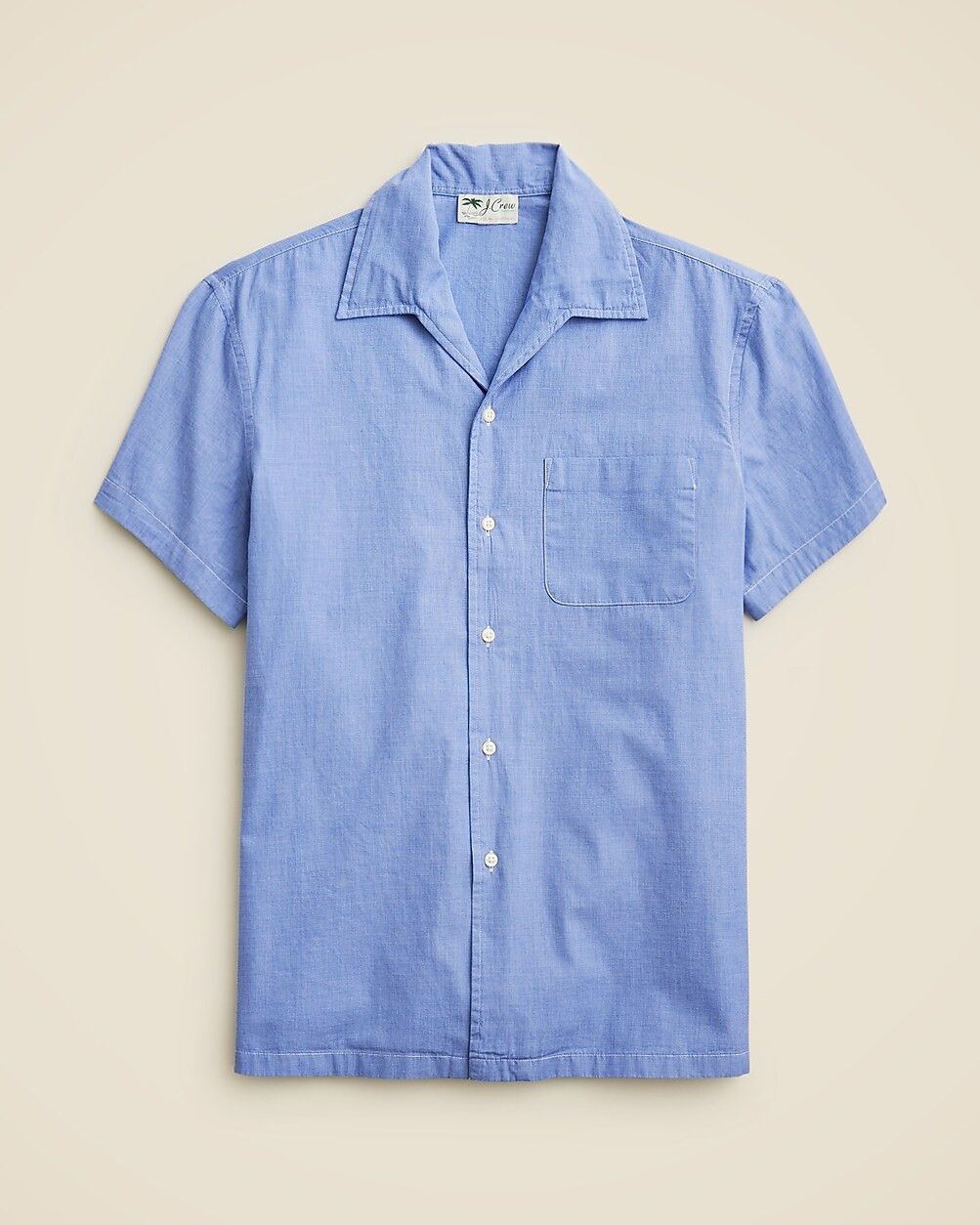 Short-sleeve Secret Wash cotton poplin camp-collar shirt | J. Crew US