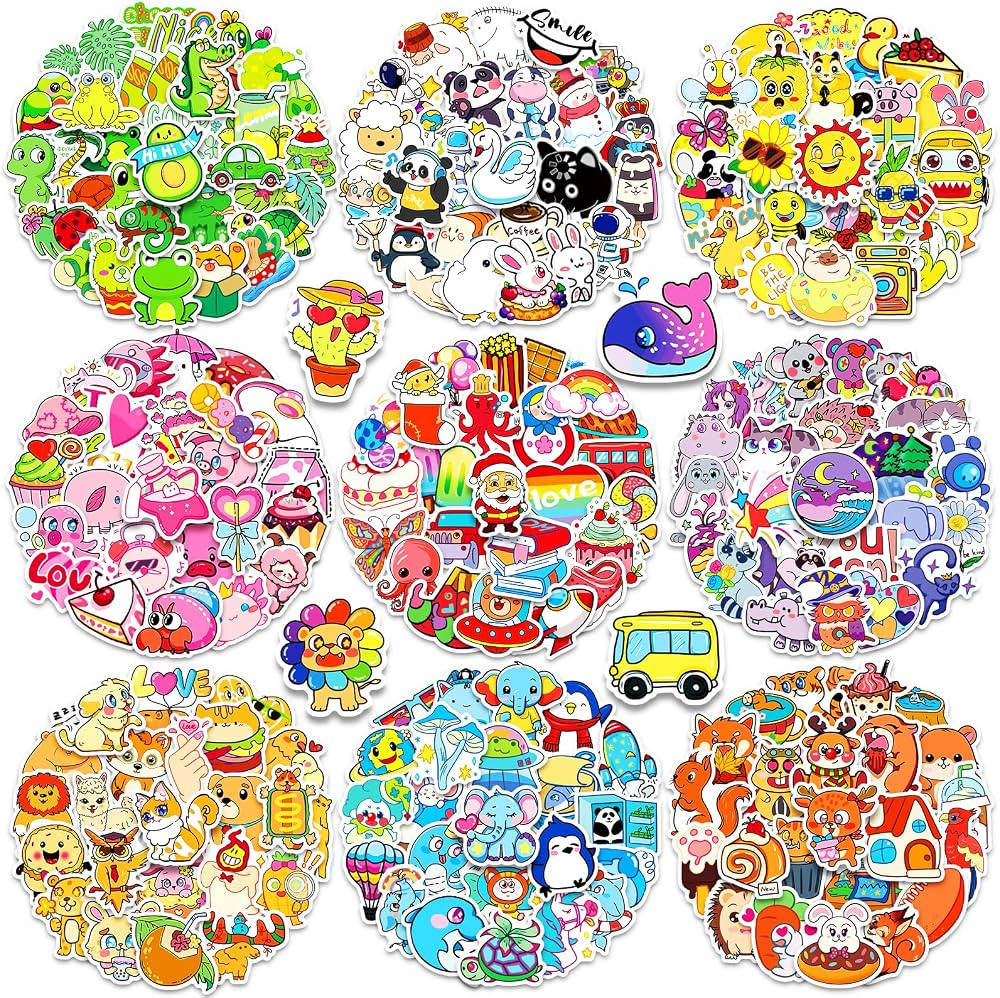 1000Pcs Cute Water Bottle Stickers, Stickers for Kids, Vinyl Waterproof Cool Scrapbook Stickers P... | Amazon (US)