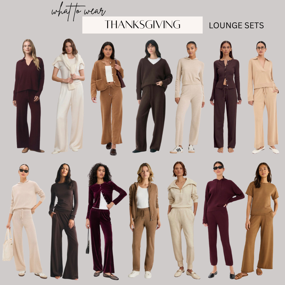  Thanksgiving Outfits: Elevated Lounge Sets: 
Keep it comfy and cute this Thanksgiving. Rounded up lounge sets perfect for low-key plans, cozy dinners at home, and all day relaxing in style. 



ootd style fashion, women’s fashion, daily outfit, matching set, morning pick up outfit, school drop off look, Thanksgiving outfit, comfy outfit, weekend look
 

#LTKmorningroutine #LTKootd #LTKTravel