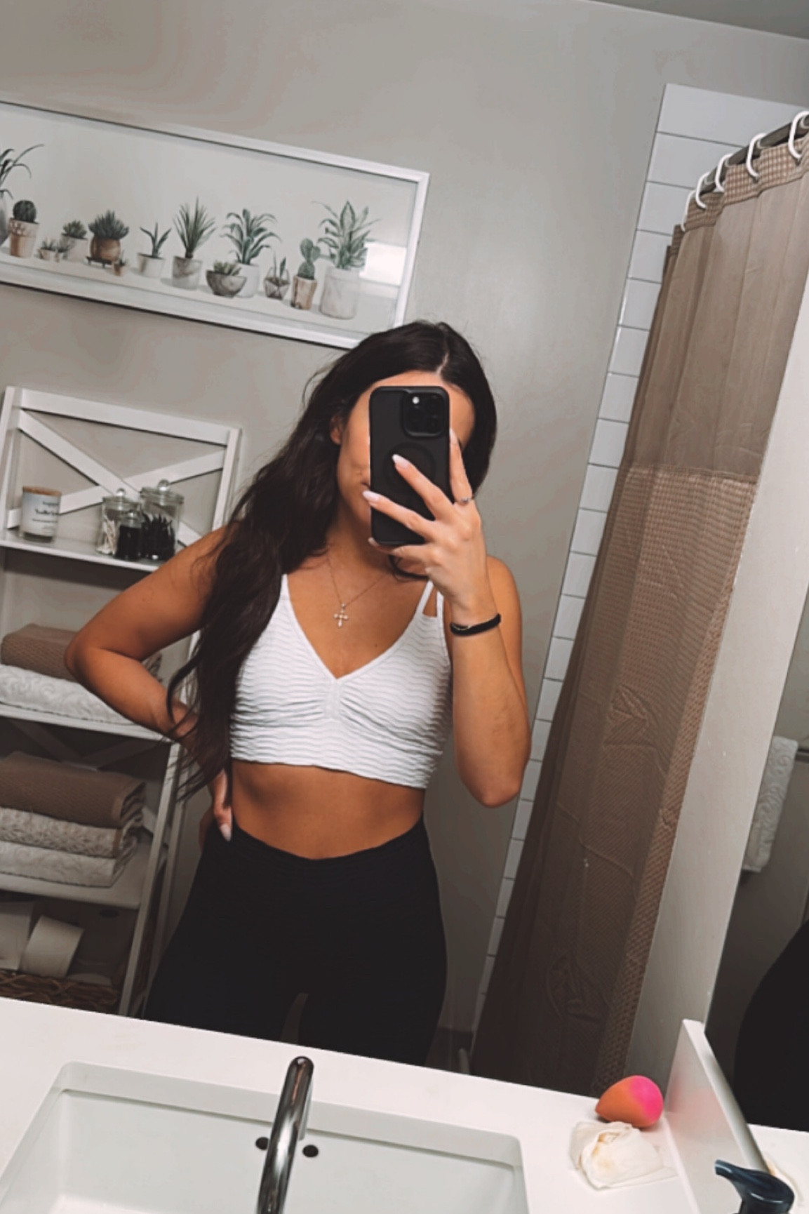 Eva Sports Bra in Taupe & White curated on LTK