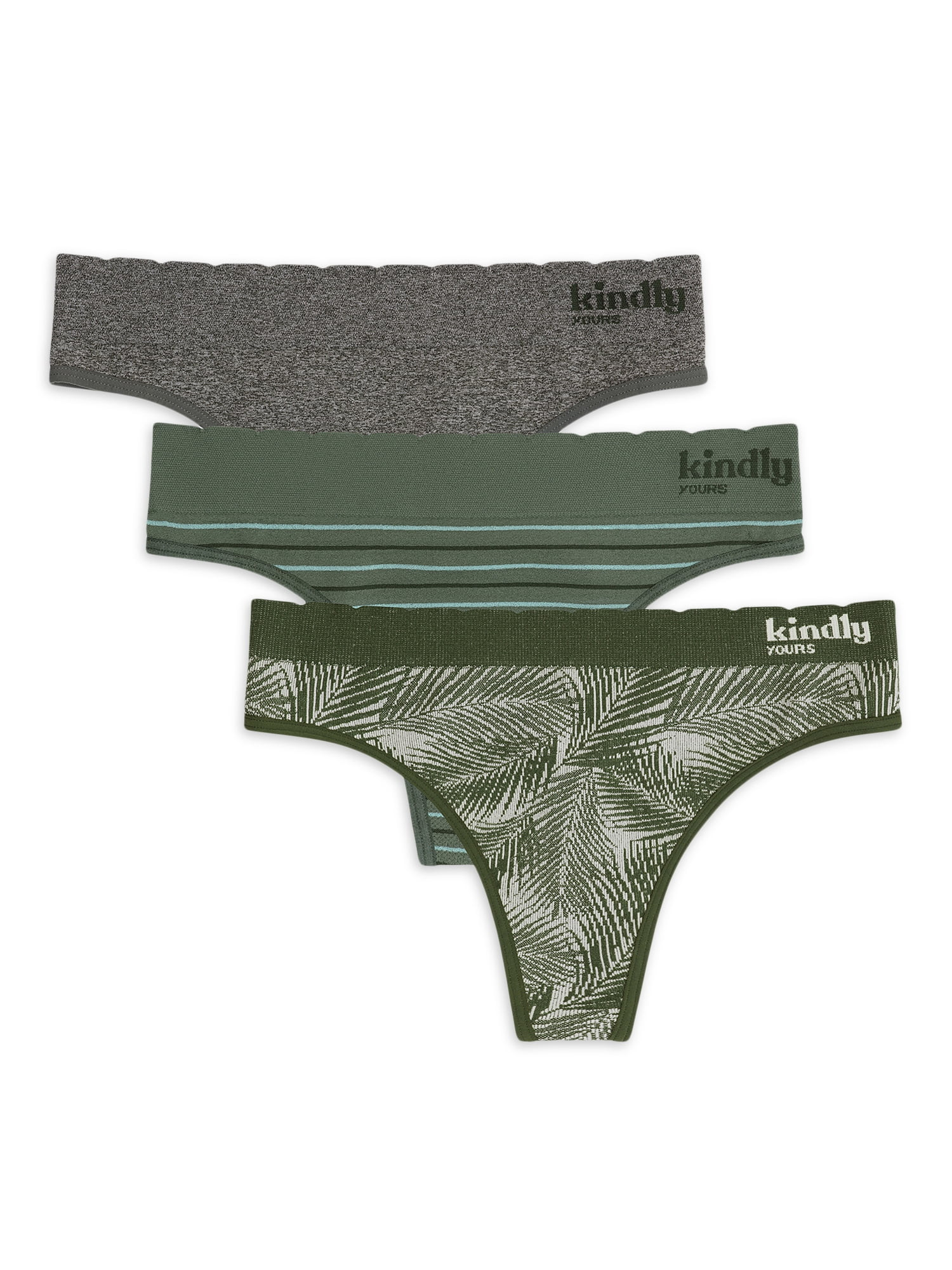 kindly yours Women’s Sustainable Seamless Thong Underwear, 3-Pack | Walmart (US)