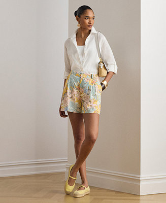 Lauren Ralph Lauren Women's High-Rise Floral Pleated Shorts - Macy's | Macy's
