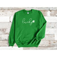 Lucky Sweatshirt, Cute St Patty's Day Sweater, Patricks Irish Crewneck, Clover Sweatshirt | Etsy (US)