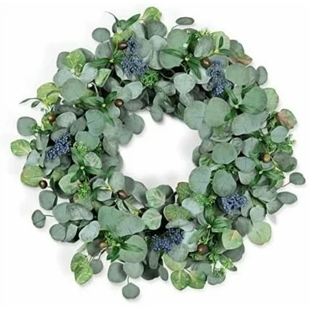 Eucalyptus Wreath for Front Door, COLORSPEC 24 Inch Eucalyptus Wreath with Olive Leaves and Berries All Year Round, Handmade Green Spring Summer Wreaths for Front Door Indoor Outdoor Wedding Holiday | Walmart (US)