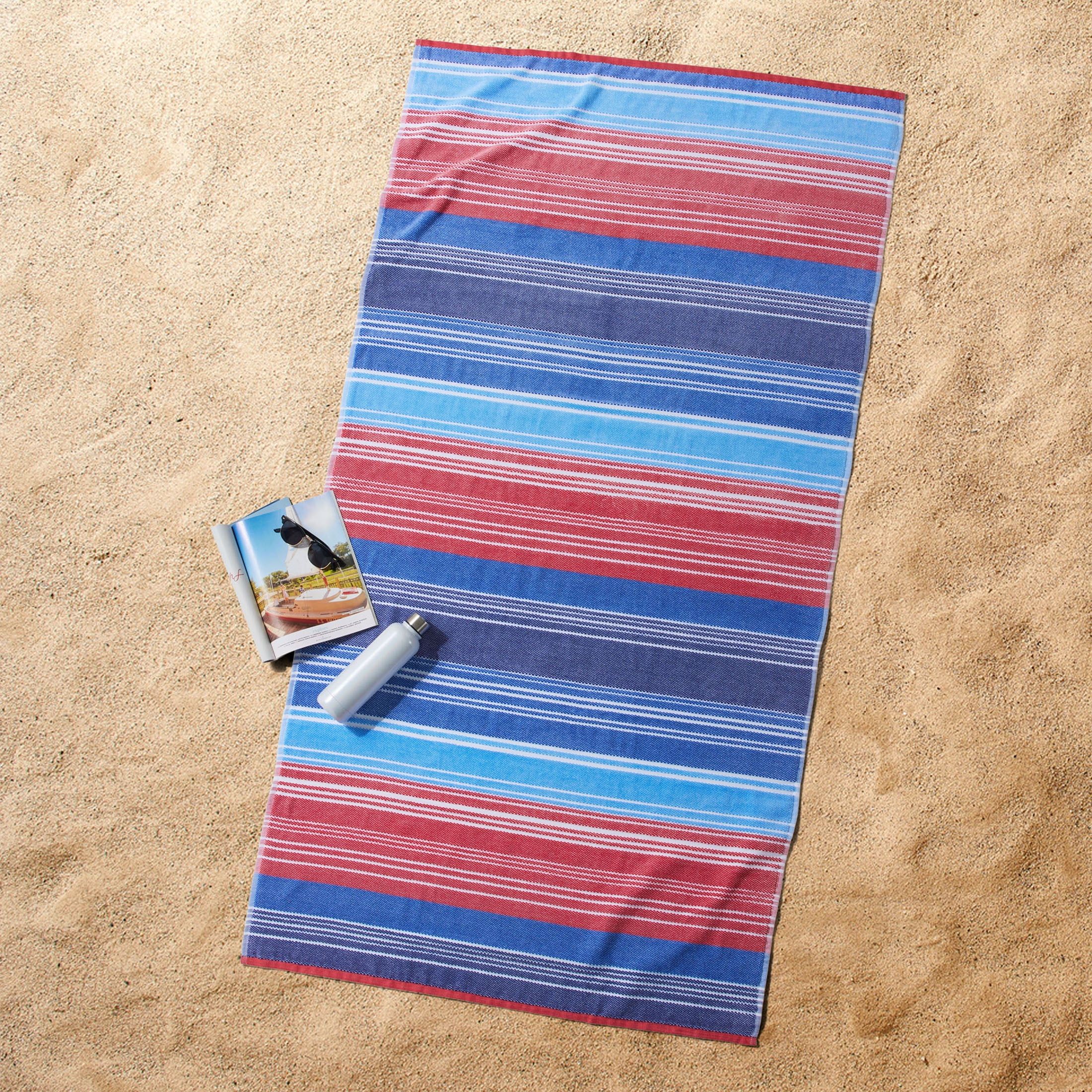 Better Homes & Gardens Oversized Cotton Blend Americana Striped Beach Towel, 38” x 72" | Walmart (US)