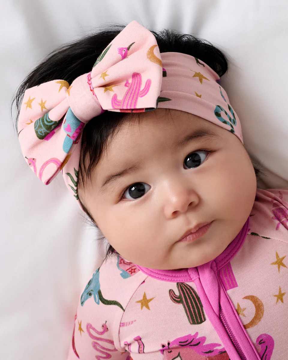 Pink Rancher Roundup Luxe Bow Headband | Little Sleepies