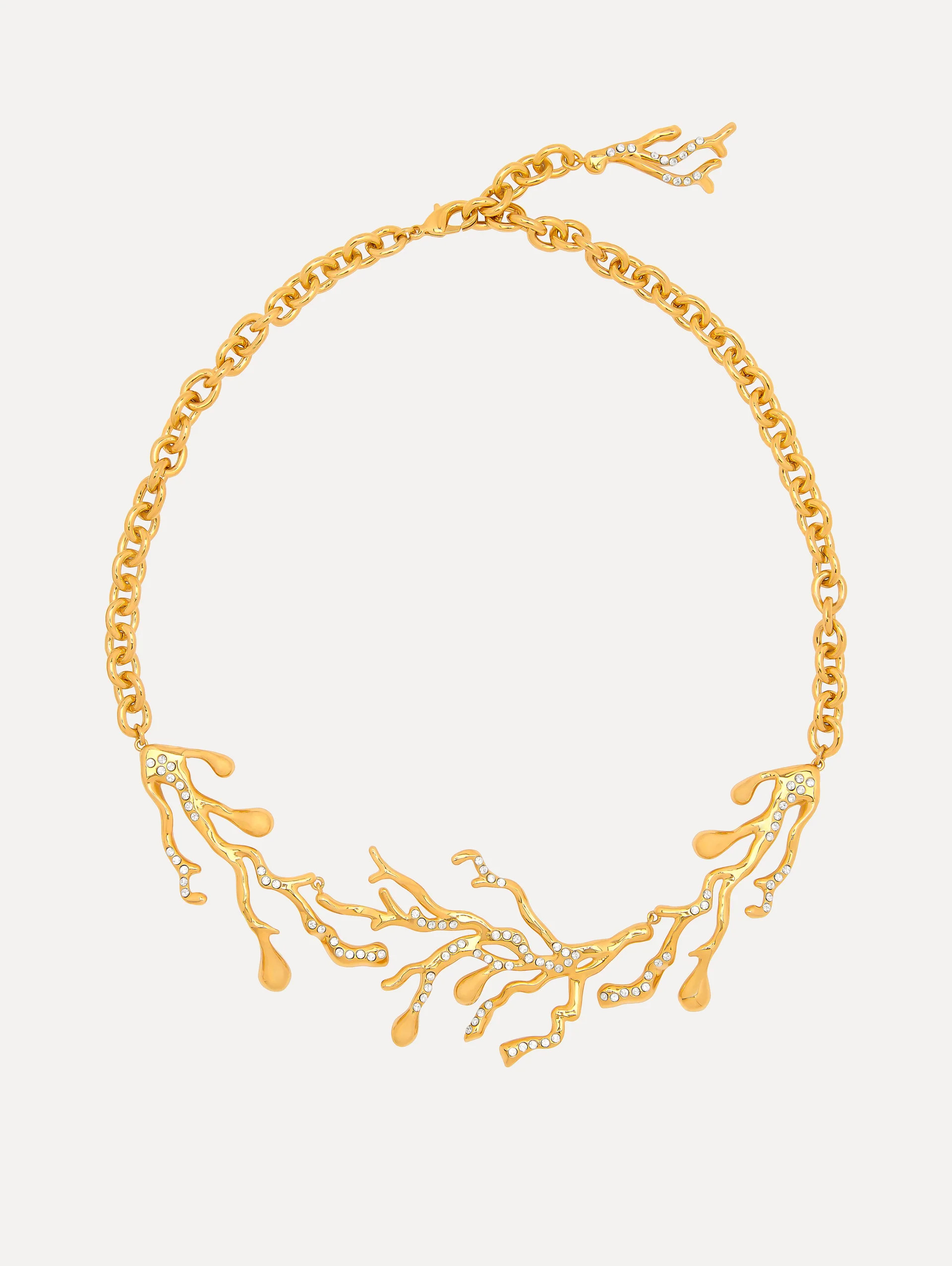 Coral & Gold Drops Necklace | Oscar de la Renta