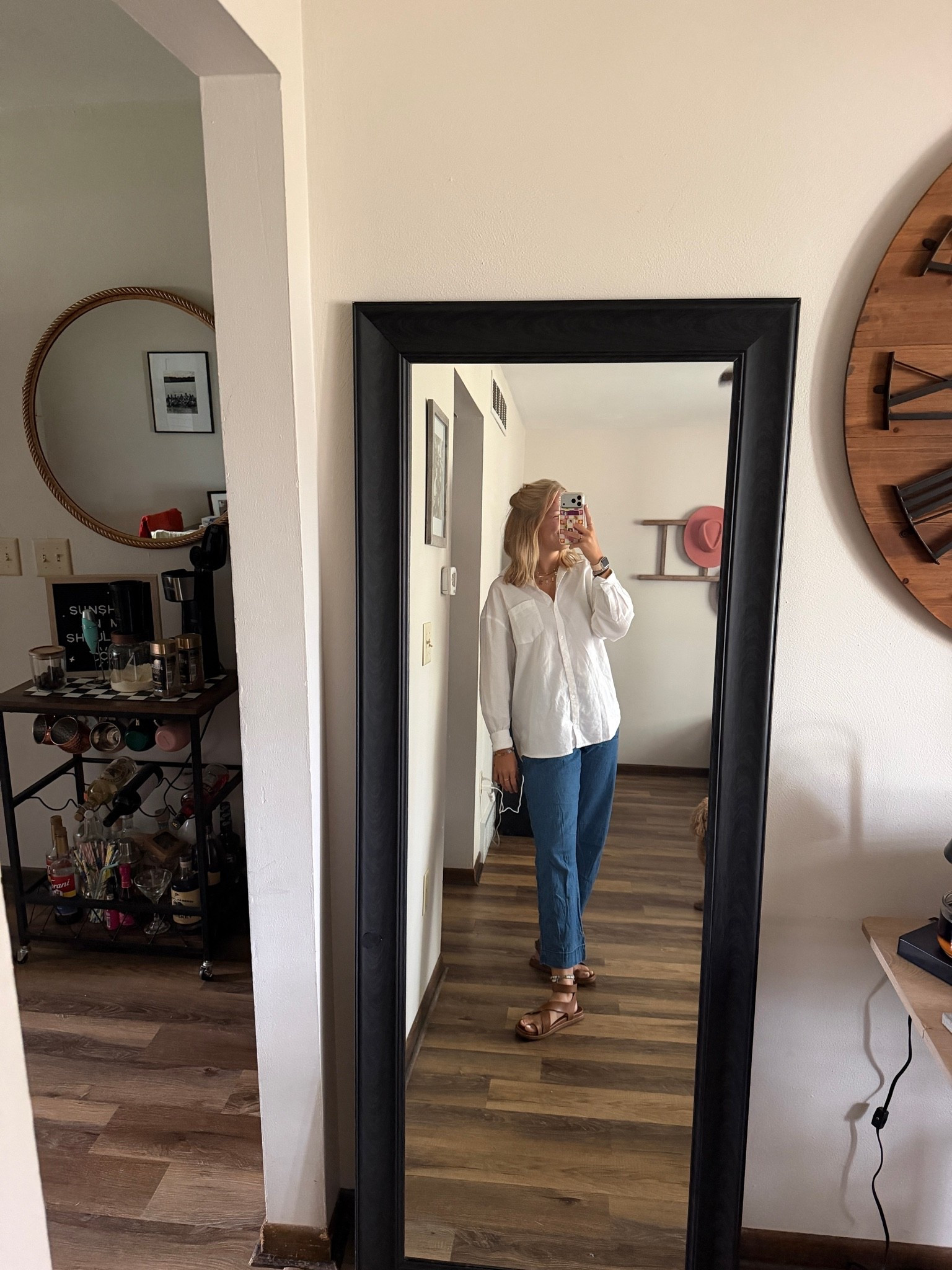 Wednesday’s Office OOTD — 08.05.26 🤍👖

Small in white button down linen shirt from Old Navy
Small Tall in denim-wash linen pants from Old Navy (so glad I grabbed the tall’s 🙌🏼)
8.5 in brown sandals from @Target  
*also linked my new earrings

Everything is tts :)

Old navy finds, Old Navy deals, Old Navy linen pants, Old Navy pants, Old Navy tops, button up linen, white tops, neutral outfits, casual outfits, comfy casual outfits, office outfits, outfit of the day, Amazon finds, Amazon deals, Amazon earrings, hot deals, summer outfits, Target sandals, brown sandals

#LTKootd #LTKSeasonal #LTKSaleAlert
