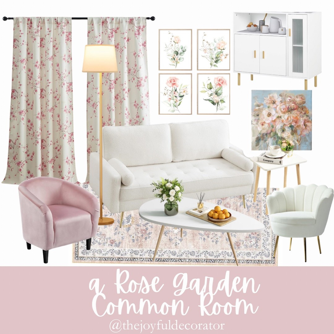 🌸College Dorm/Apartment Common Room🩷

If your college student has a common room that she shares with other roommates, here is some pink, flowery inspiration. 

#college #collegedecor #collegedormdecor #commonroom #collegeapartment