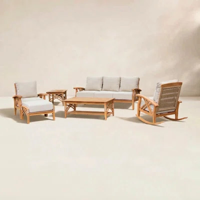 Dunster 6 - Person Teak Outdoor Seating Group With Cushions | Wayfair North America