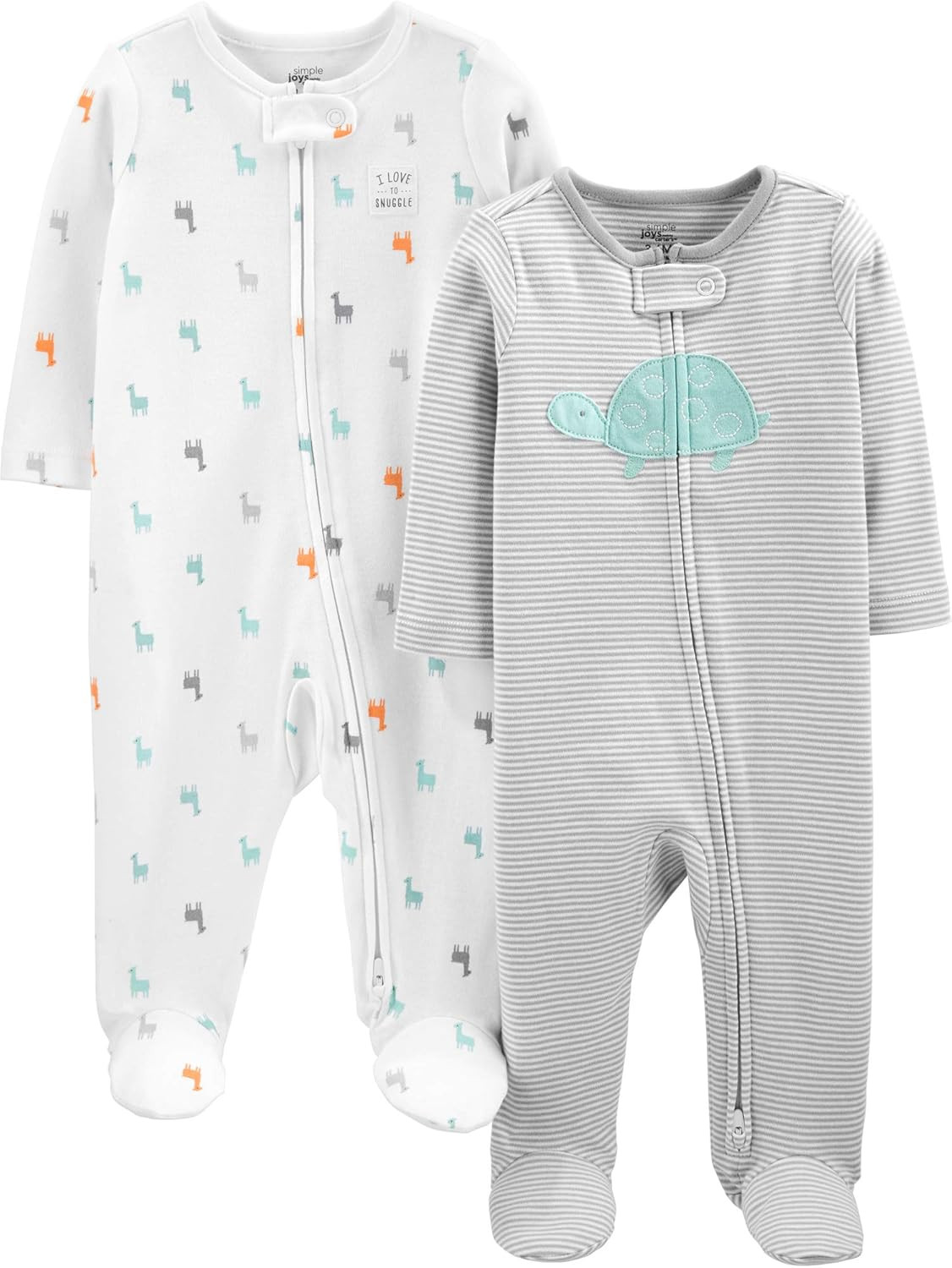 Simple Joys by Carter's Unisex Babies' Cotton Footed Sleep and Play, Pack of 2 | Amazon (US)