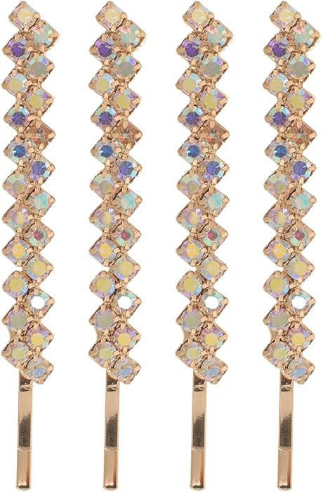 Uonlytech Crystal Rhinestone Hair Clips and Bobby Pins - Alloy Bling Silver Rhinestones Hair Clam... | Amazon (US)