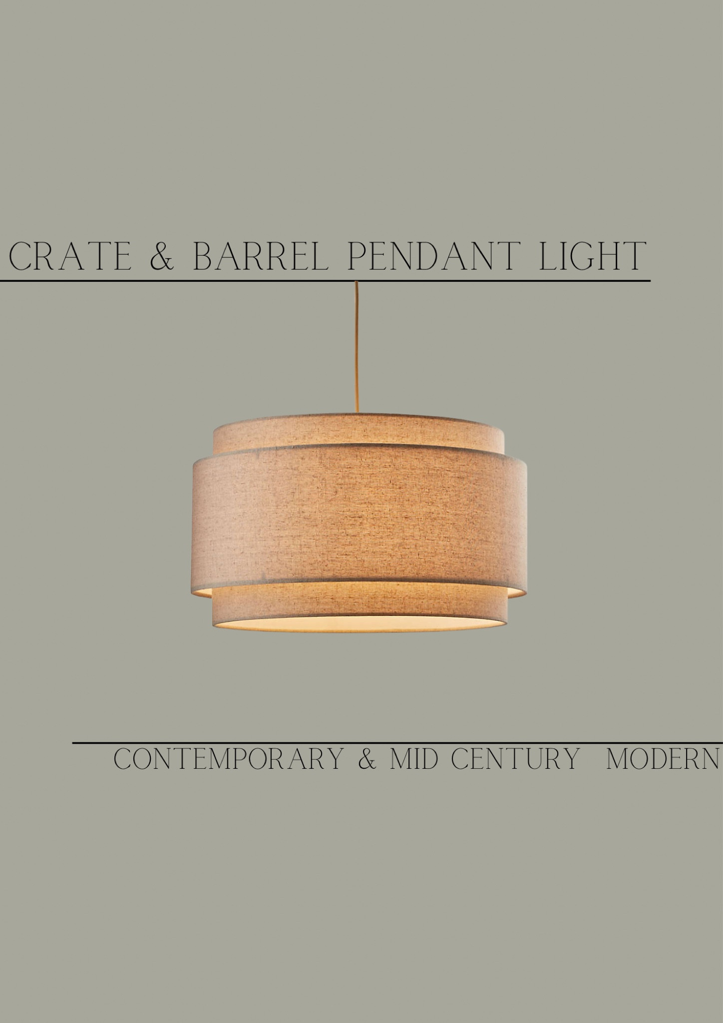 Crate and barrel linen pendant light 
Natural linen pendant light 
Lighting 

#LTKhome