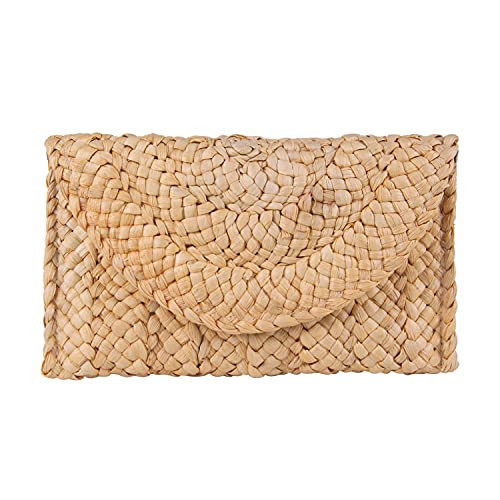 Fecialy Straw Clutch Purses Straw Purses for Women Envelope Woven Clutch Handbags Summer Beach Bags | Amazon (US)