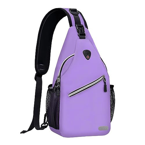 MOSISO Sling Backpack, Multipurpose Crossbody Shoulder Bag Travel Hiking Daypack, Light Purple, Medium | Amazon (US)