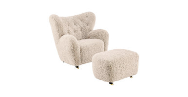 Flemming Lassen The Tired Man Sheepskin Lounge Chair & Footstool | Manhattan Home Design