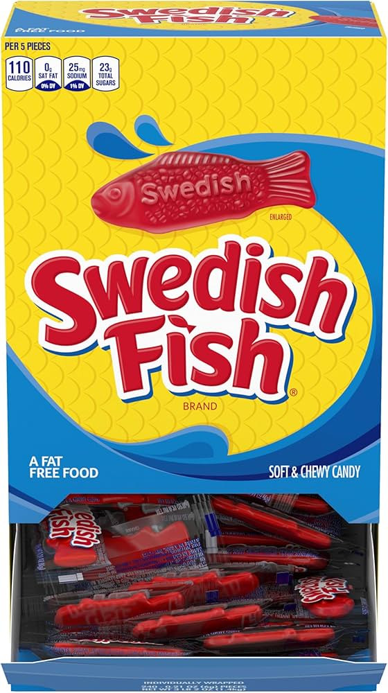 SWEDISH FISH Individually Wrapped Soft & Chewy Gummy Candy, Bulk Candy, 240 Count Box | Amazon (US)
