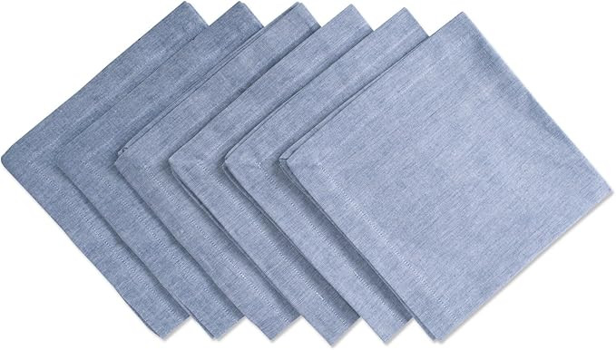 DII 100% Cotton Chambray Kitchen Tabletop Collection, Blue, Napkin, 6 Piece | Amazon (US)