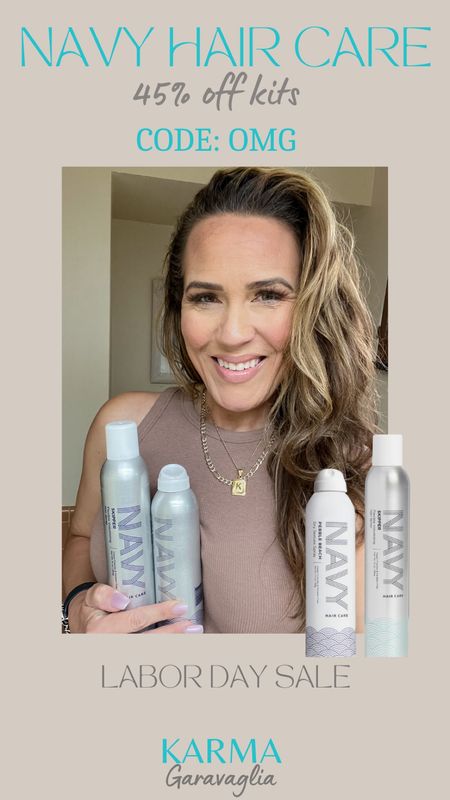 Navy Hair Care, best dry texture spray hands down! Navy Hair Care Labor Day Sale, kits are 45% off! Code: OMG

Follow me @karmagaravaglia for more sales, beauty faves, fashion finds and more! So glad you’re here!! XO!!

#LTKsalealert #LTKbeauty #LTKSeasonal