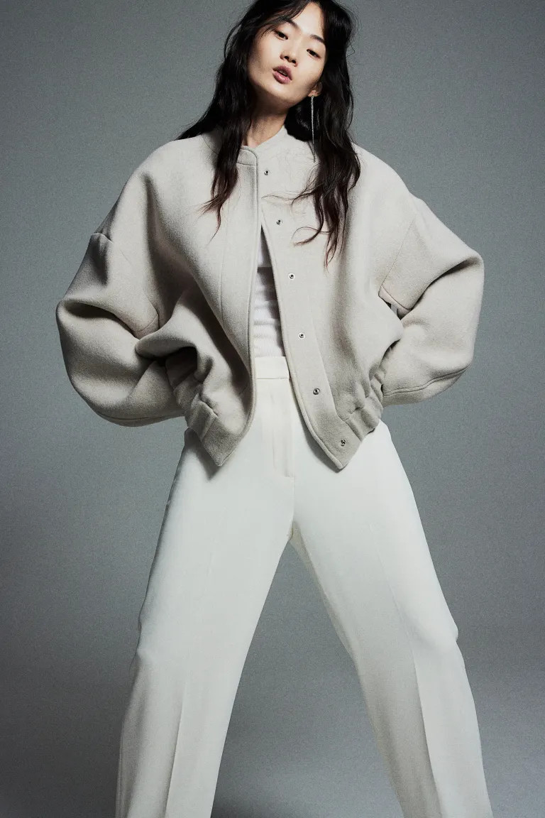 Pantalón amplio - Blanco - MUJER | H&M ES | H&M (FR, IT, ES, PT, BE)