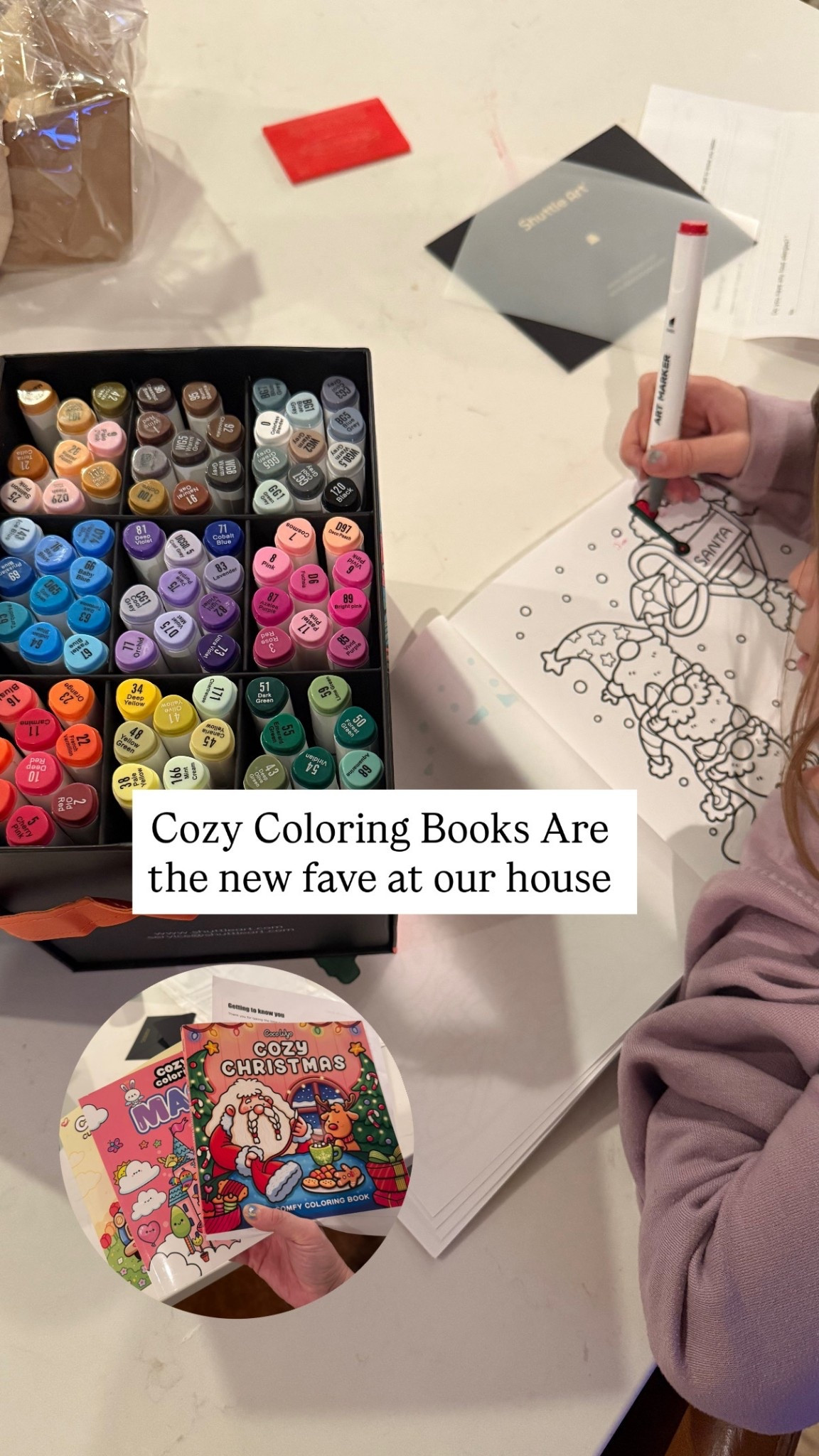 I got the Cozy Christmas coloring book m at Target & my 7 year old & I colored in it a ton today! They have a ton of themes and would fit great in stocking. The markers are a Black Friday buy, but they’re alcohol based and not washable, so better for older kids! They have a thick and a thin end. 



#LTKGiftGuide #LTKKids #LTKHoliday