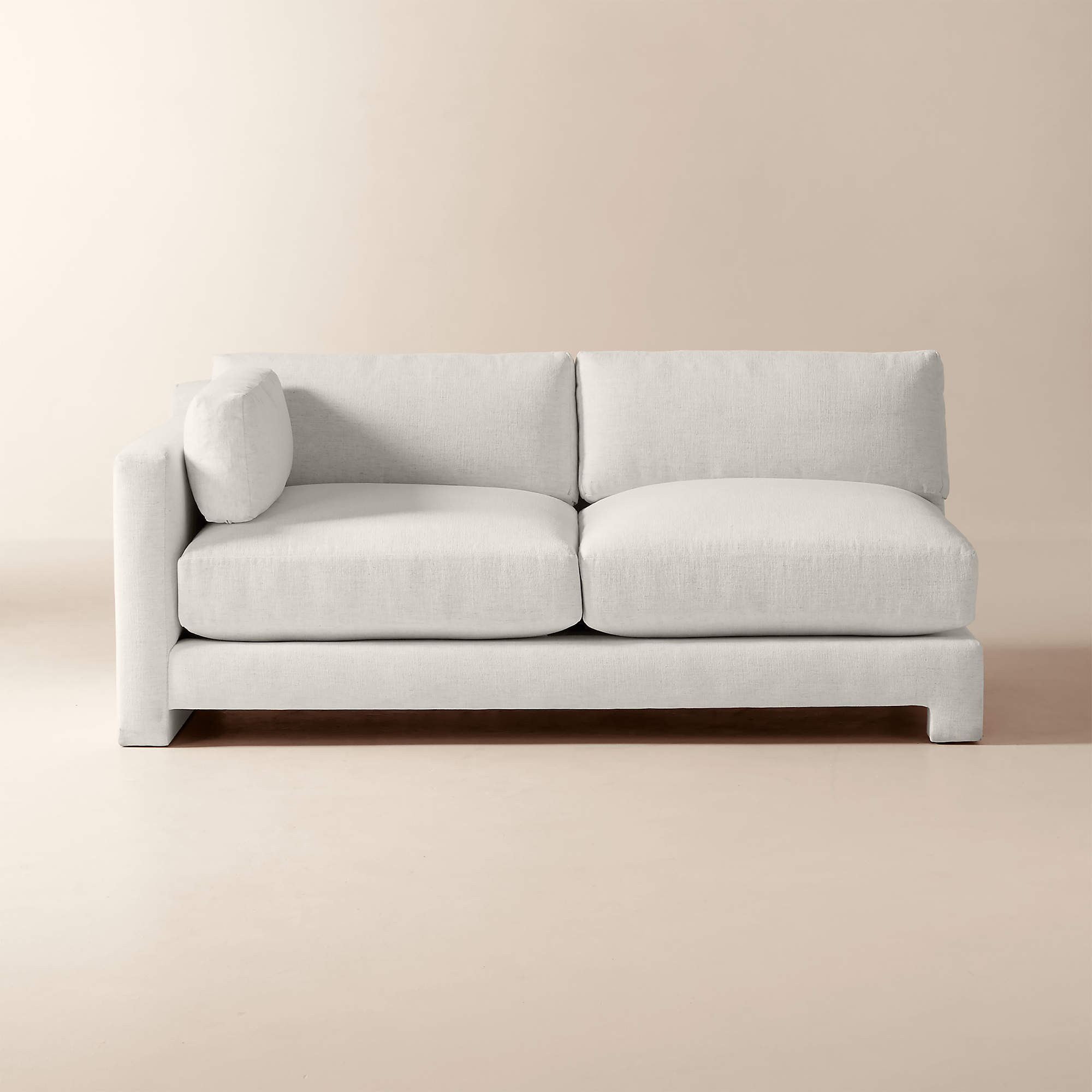 Marguerite White Performance Fabric Left-Arm Sofa | CB2 | CB2