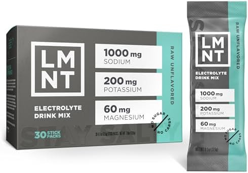 LMNT Zero Sugar Electrolytes - Raw Unflavored Salt | Drink Mix | 30-Count | Amazon (US)