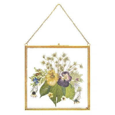 2 PCS 8X8 Inch Brass Hanging Photo Frame,Double Glass Frame For Pressed Flowers,Clear DIY Vintage Artwork Display Frame Wall Mounted Photos Frame | Wayfair North America