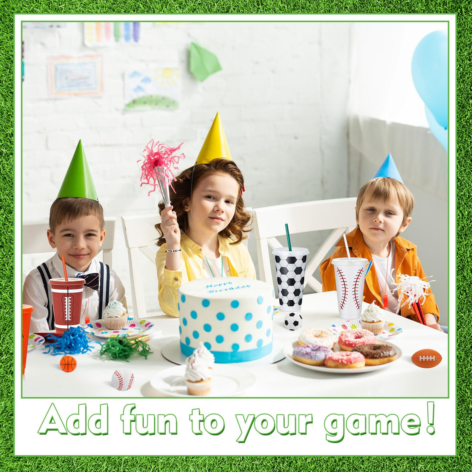 12 Set Sport Party Favors Football Basketball Soccer Baseball Goodie Bags Include Cups with Straw... | Amazon (US)