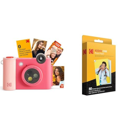 Bundle of KODAK Smile+ 2-in-1 Digital Instant Print Camera & Wireless Bluetooth Photo Printer + KODAK 2"x3" Premium Photo Paper (50 Sheets) | Amazon (US)