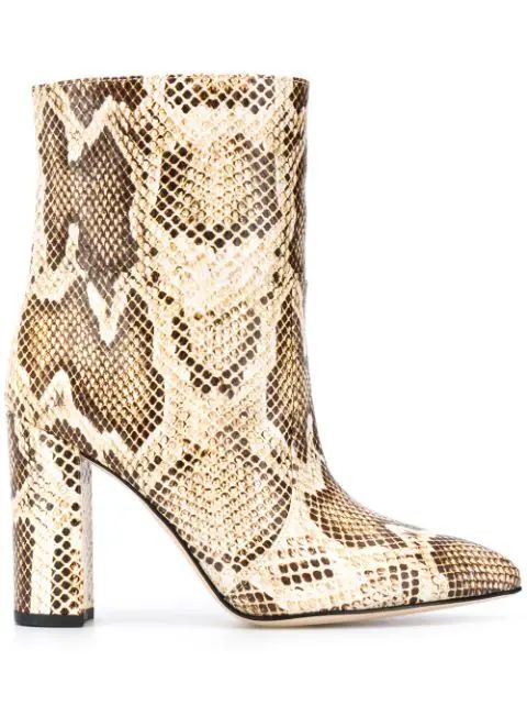 pointed snakeskin effect boots | Farfetch (US)