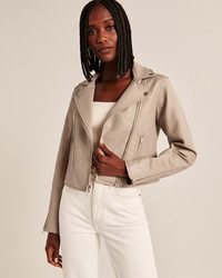Vegan Leather Moto Jacket | Abercrombie & Fitch (US)