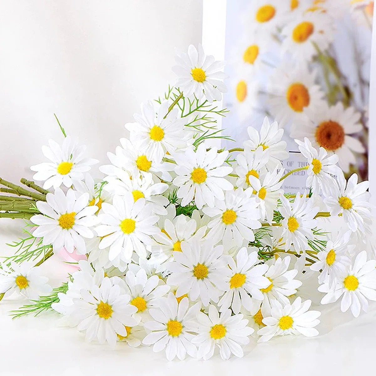 20 Bundles Artificial Flowers  Artificial Daisy Flowers UV Resistant Outdoor Fake Wildflowers wit... | Wayfair North America