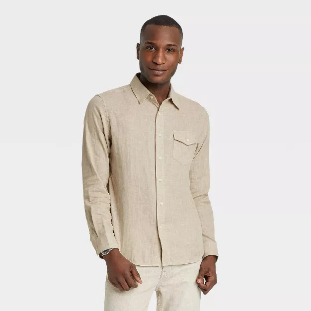 Men's Standard Fit Long Sleeve Button-Down Shirt - Goodfellow & Co™ | Target