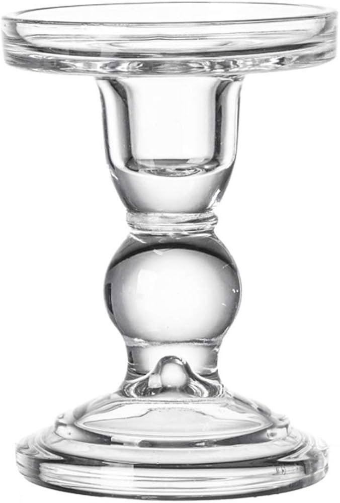 Glass Candle Holder Clear Pillar Candle Stand Candlestick for Home Wedding Party Decoration (Heig... | Amazon (US)