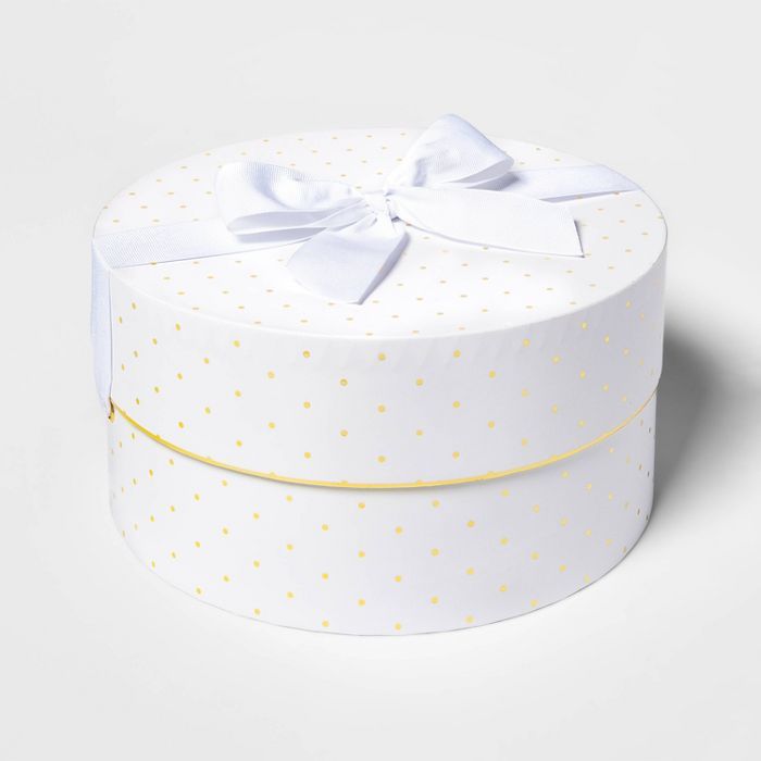 Gold Dots on White Large Round Box - sugar paper™ | Target