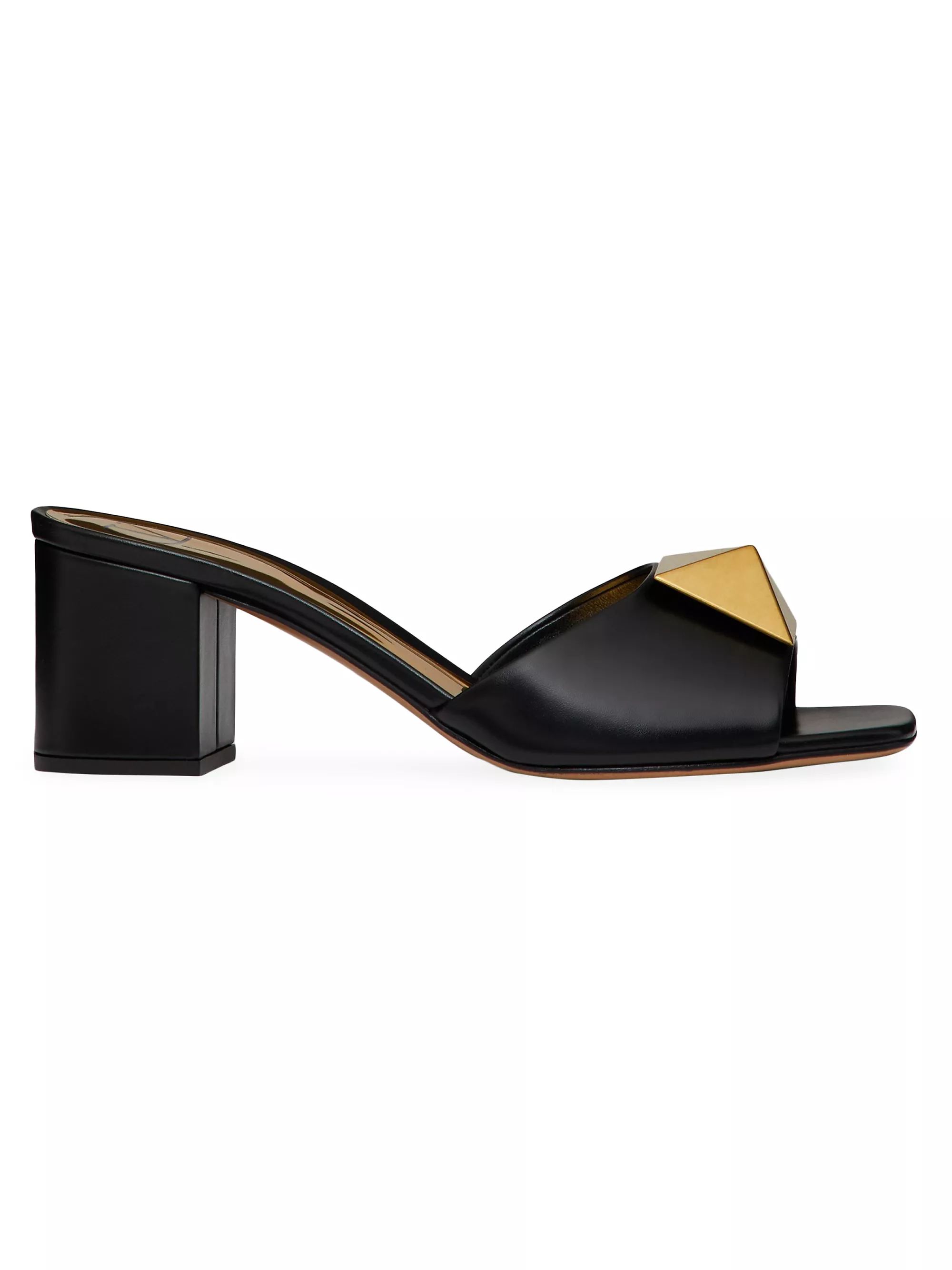 One Stud Calfskin Slide Sandal 60MM | Saks Fifth Avenue