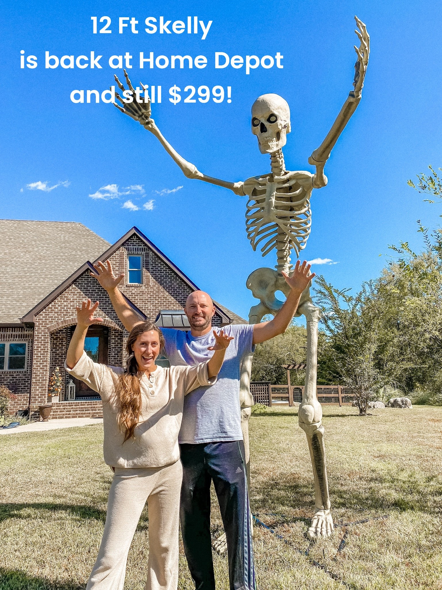The famous 12 Ft Skelly with LCD eyes is back at Home Depot and still $299!  There’s also a new option for $80 more with a ton of cool app features, a light up rib cage and a moving head 💀

All Skelly options are linked here!

#LTKstorytime #LTKSeasonal #LTKHome