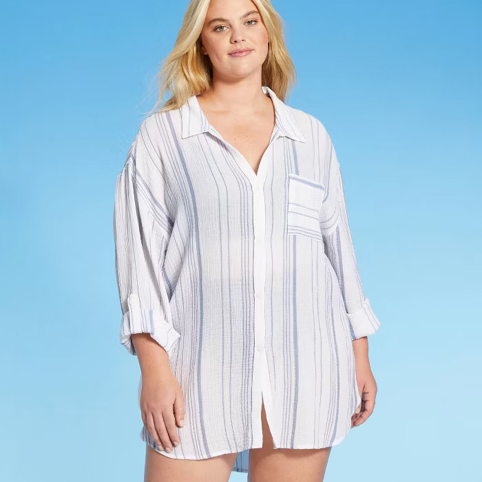 Women's Button-Up Cover Up Shirtdress - Kona Sol™ | Target