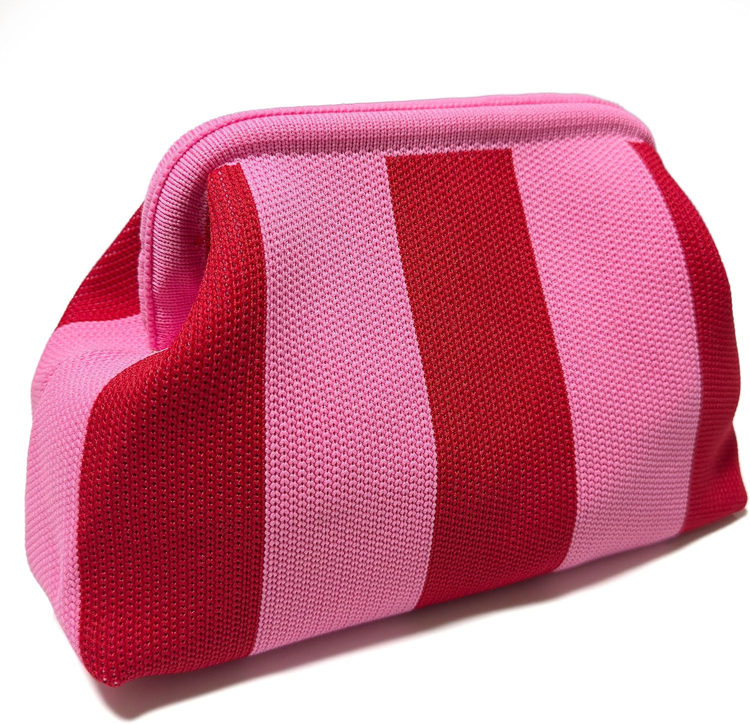 Clutch Purses for Women Summer Woven Beach Bags Purse with Strip Dumpling Ruched Cloud Purse Knit Evening Handbags | Amazon (US)
