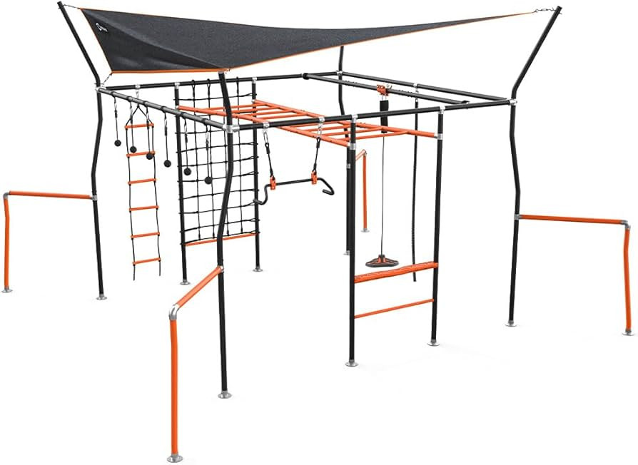 Adventure Quest Monkey Bars Extra Large Adventure Playset & Jungle Gym with Shade Cover, Cargo Ne... | Amazon (US)