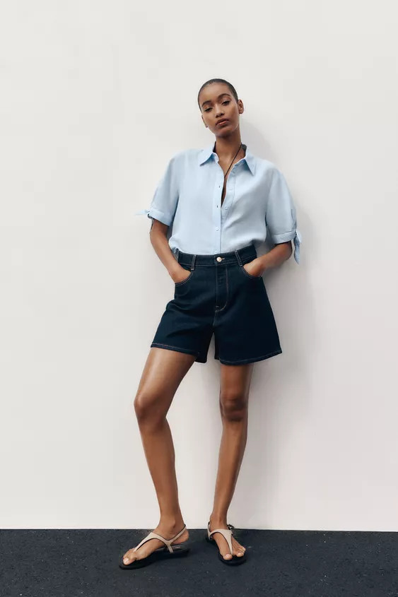 Z1975 HIGH-WAISTED MOM FIT SHORTS | Zara US