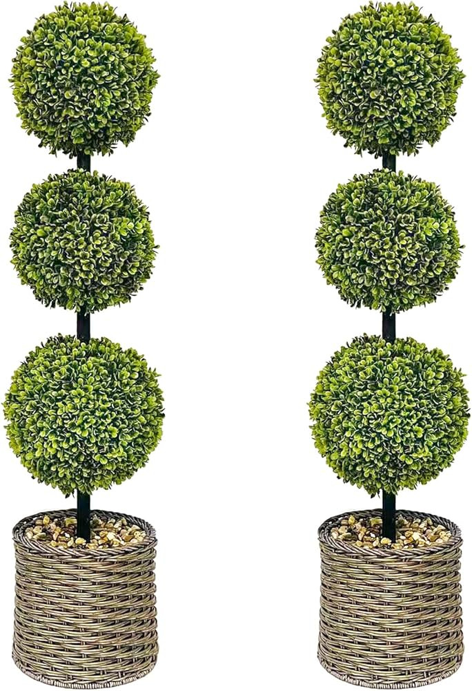 2 Trees 3FT Faux Boxwood Topiary Ball Tree Ornamental in All Seasons Without Care for Indoor & Ou... | Amazon (US)