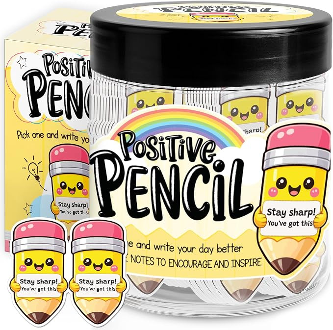 60 Positive Pencil Jar – Emotional Support School Supplies Gift - Teacher Appreciation Gifts Fo... | Amazon (US)