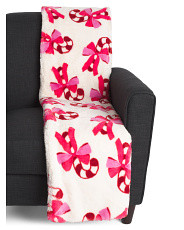 Faux Fur Candy Cane Throw | TJ Maxx