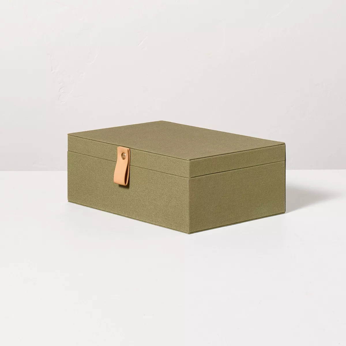 Large Desk Storage Lidded Fabric Box Green - Hearth & Hand™ with Magnolia | Target