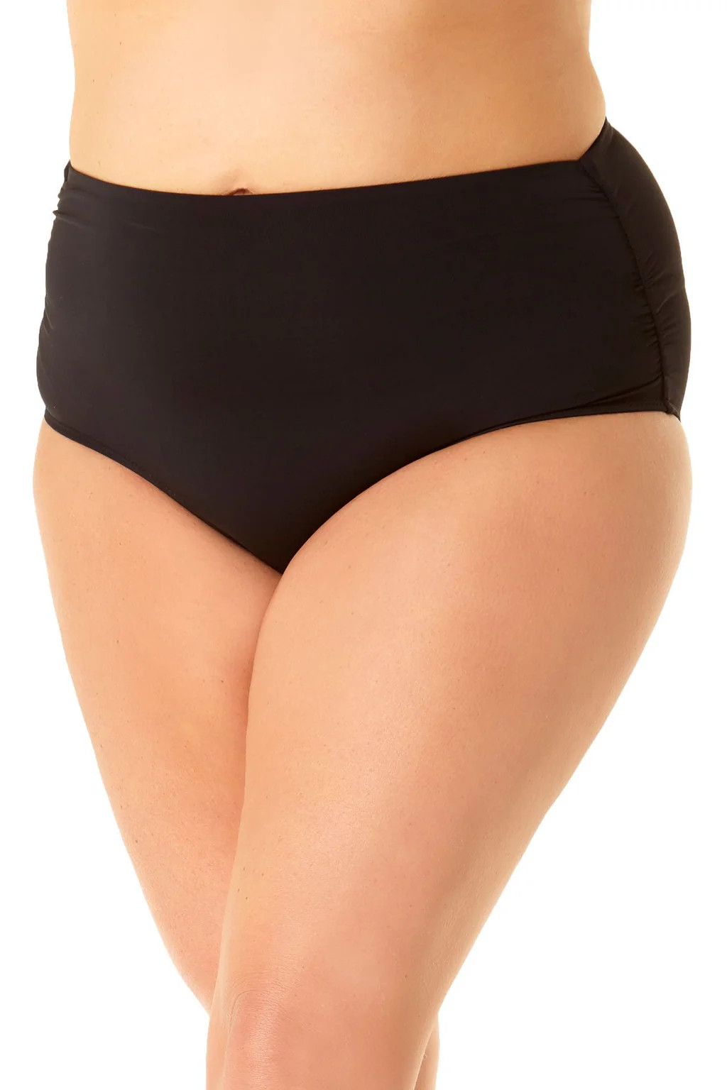 Anne Cole Plus - Convertible High Waist Shirred Swim Bottom | Anne Cole